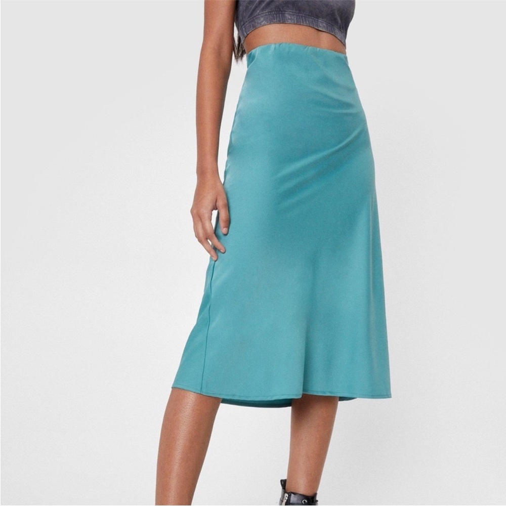 Nasty Gal Teal Midi Skirt